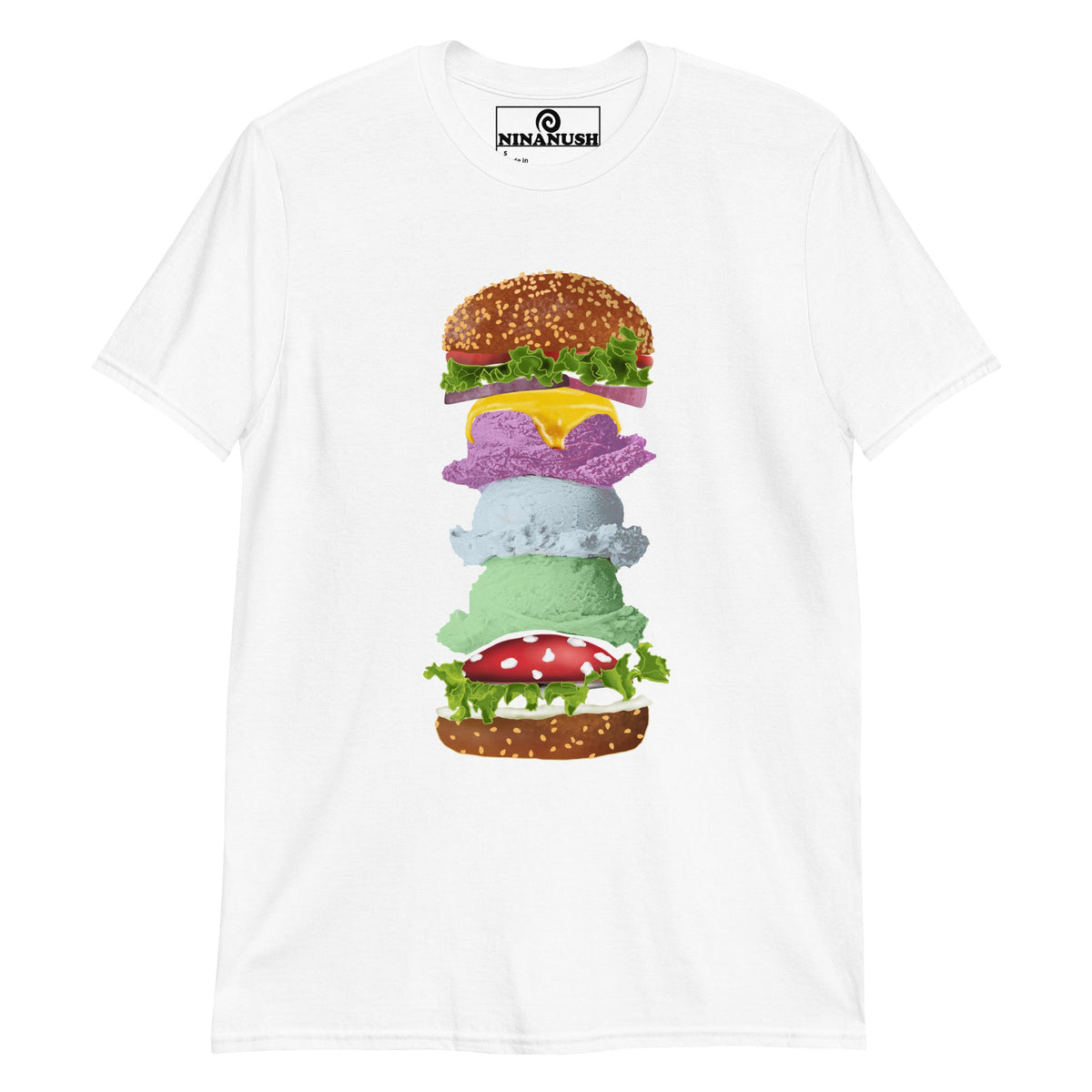 Ice Cream Mushroom Burger T-Shirt - ninanush