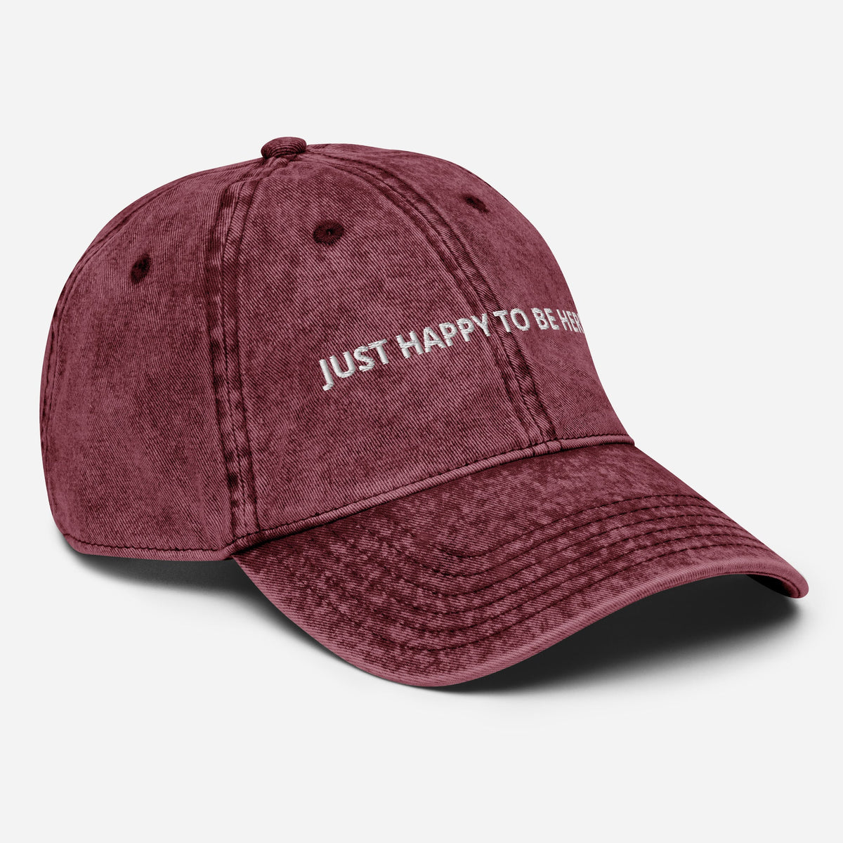 Just Happy To Be Here Vintage Style Dad Hat - ninanush