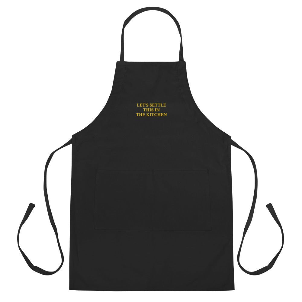Let's Settle This In The Kitchen Embroidered Apron - ninanush