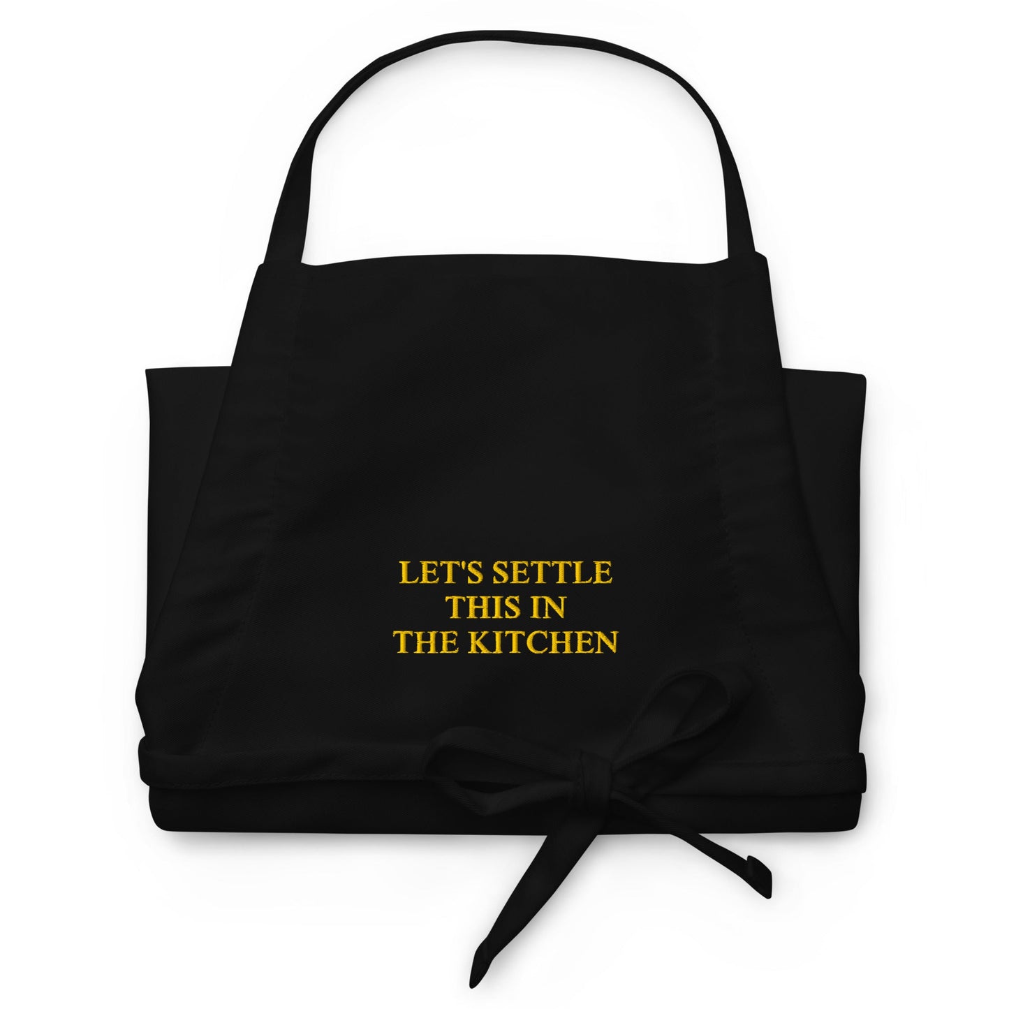 Let's Settle This In The Kitchen Embroidered Apron - ninanush