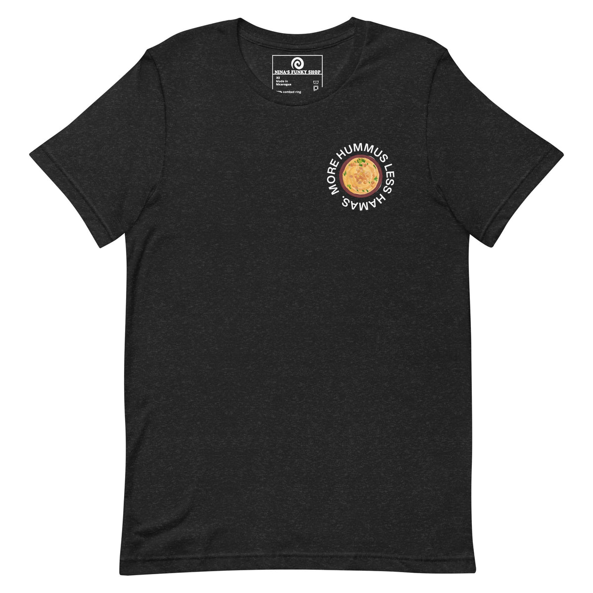 More Hummus Less Hamas T-Shirt, Colorful - ninanush