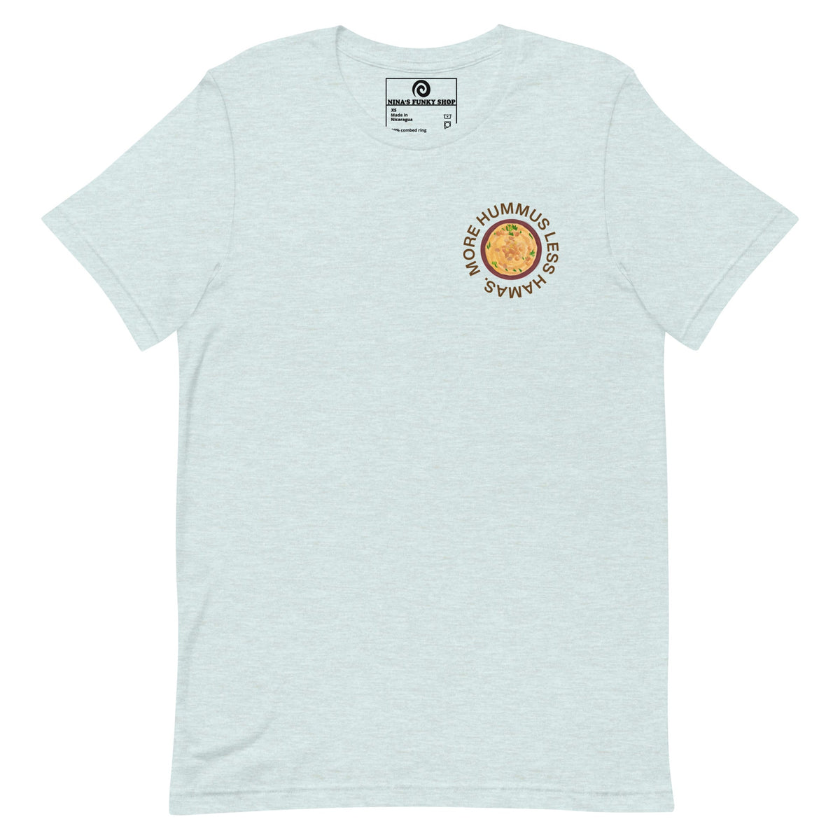 More Hummus Less Hamas T-Shirt, Colorful - ninanush