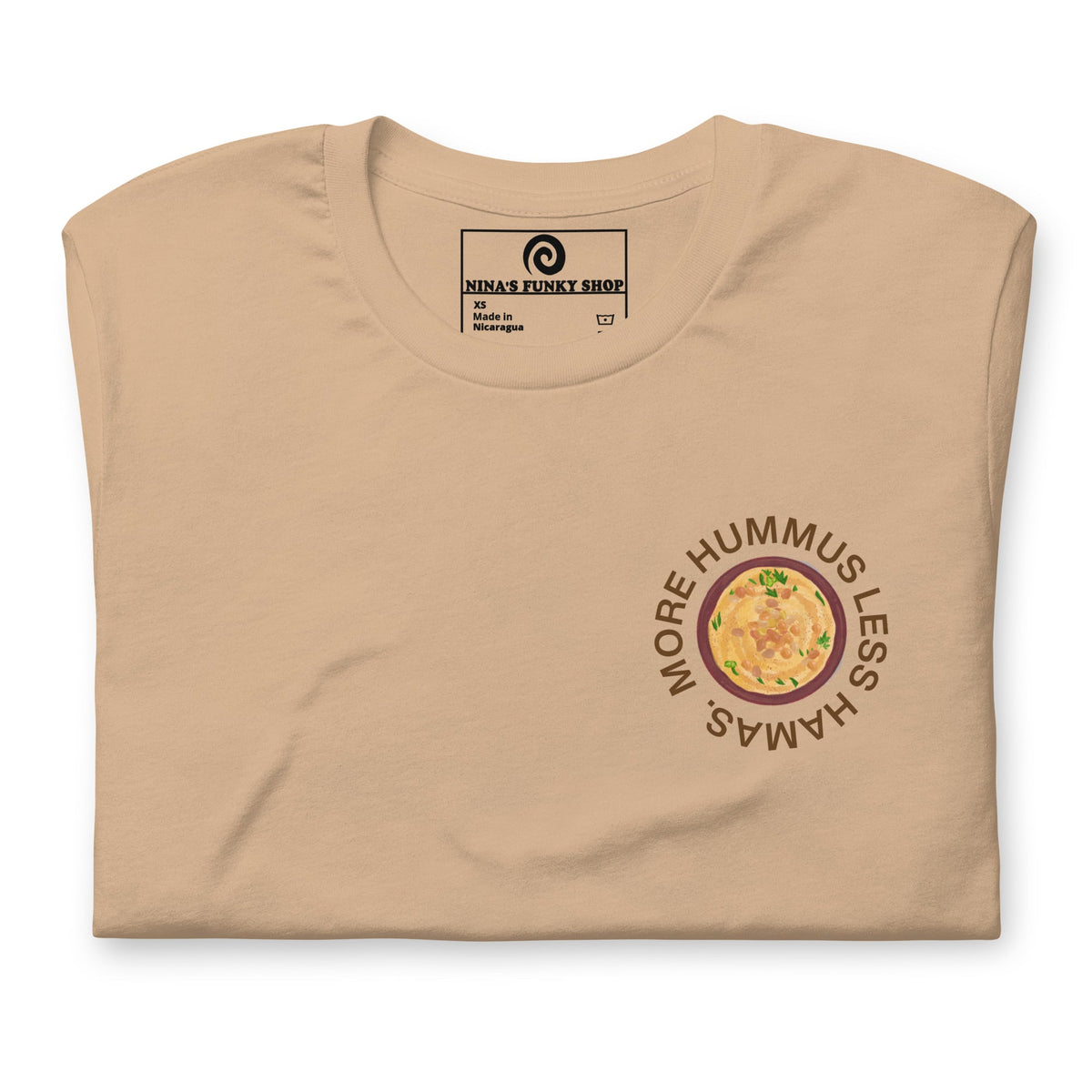 More Hummus Less Hamas T-Shirt, Colorful - ninanush