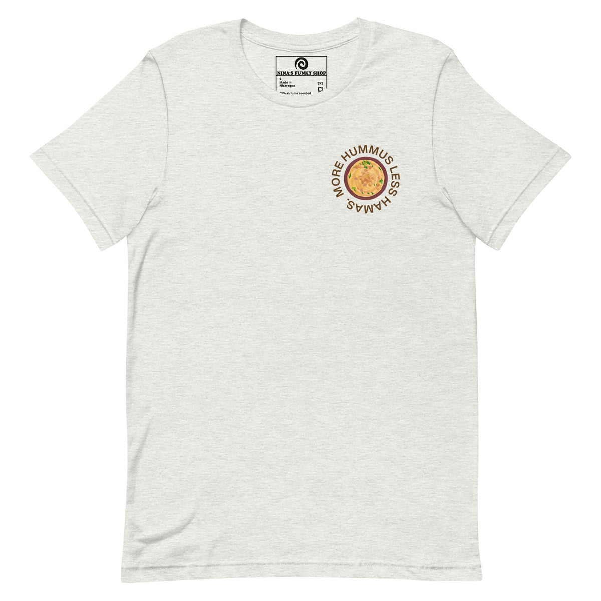 More Hummus Less Hamas T-Shirt, Colorful - ninanush