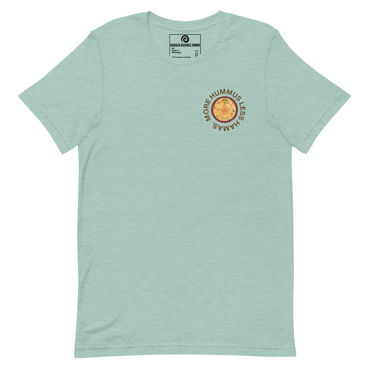 More Hummus Less Hamas T-Shirt, Colorful - ninanush