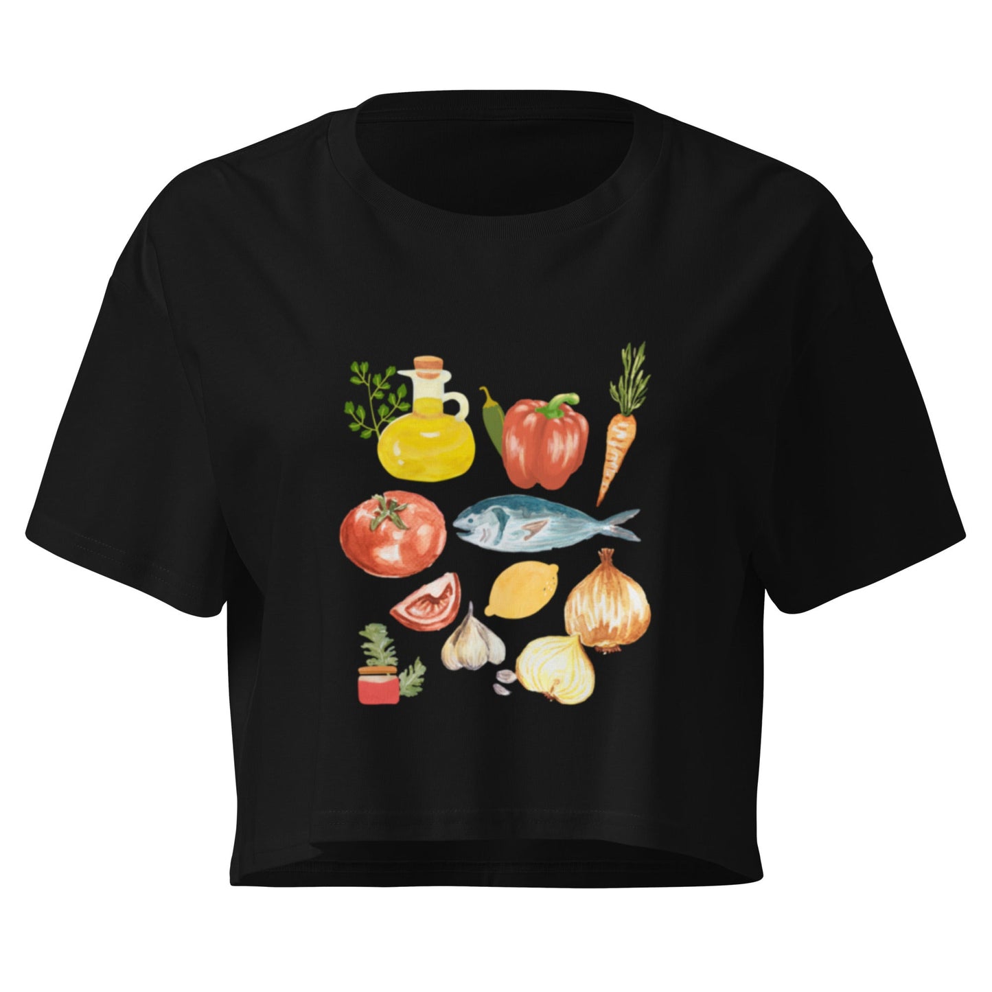 Moroccan Fish Ingredients Crop Top - ninanush