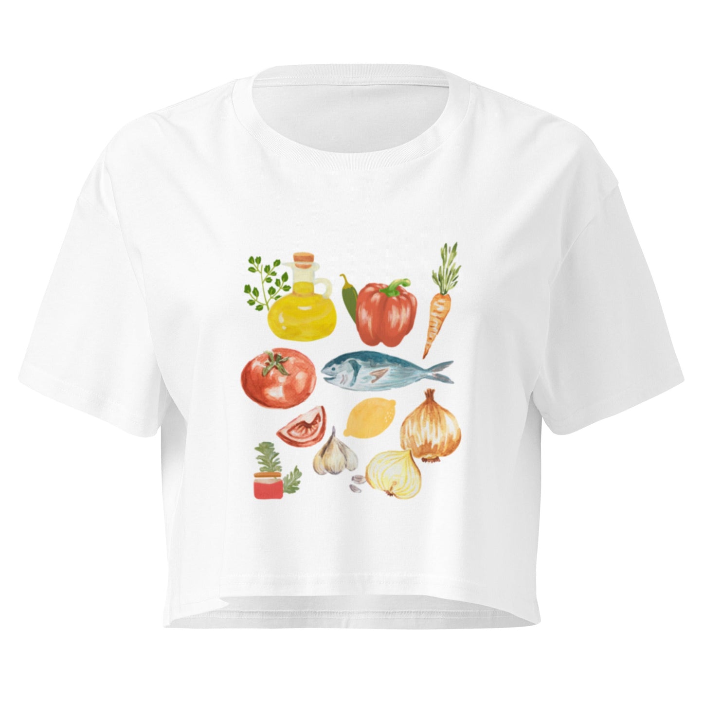 Moroccan Fish Ingredients Crop Top - ninanush