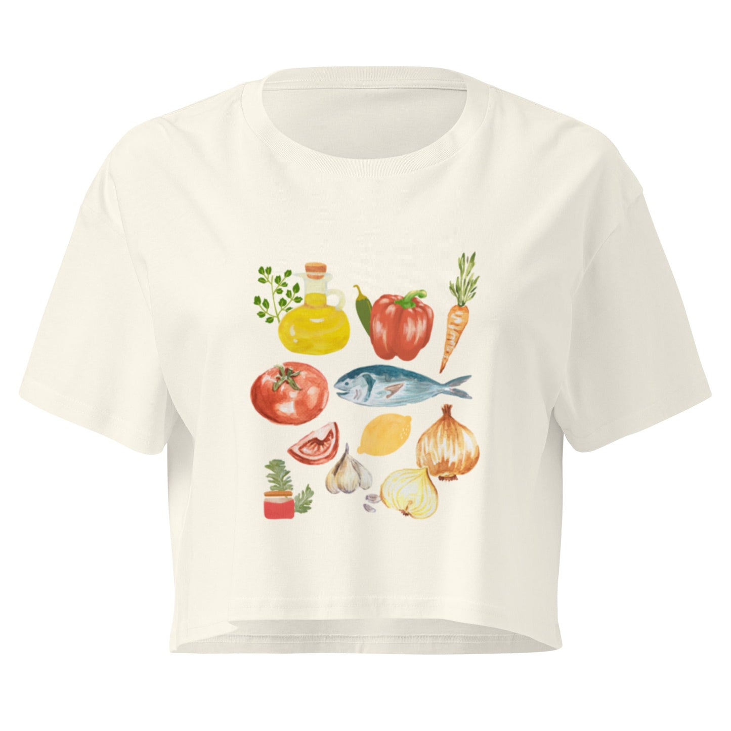 Moroccan Fish Ingredients Crop Top - ninanush