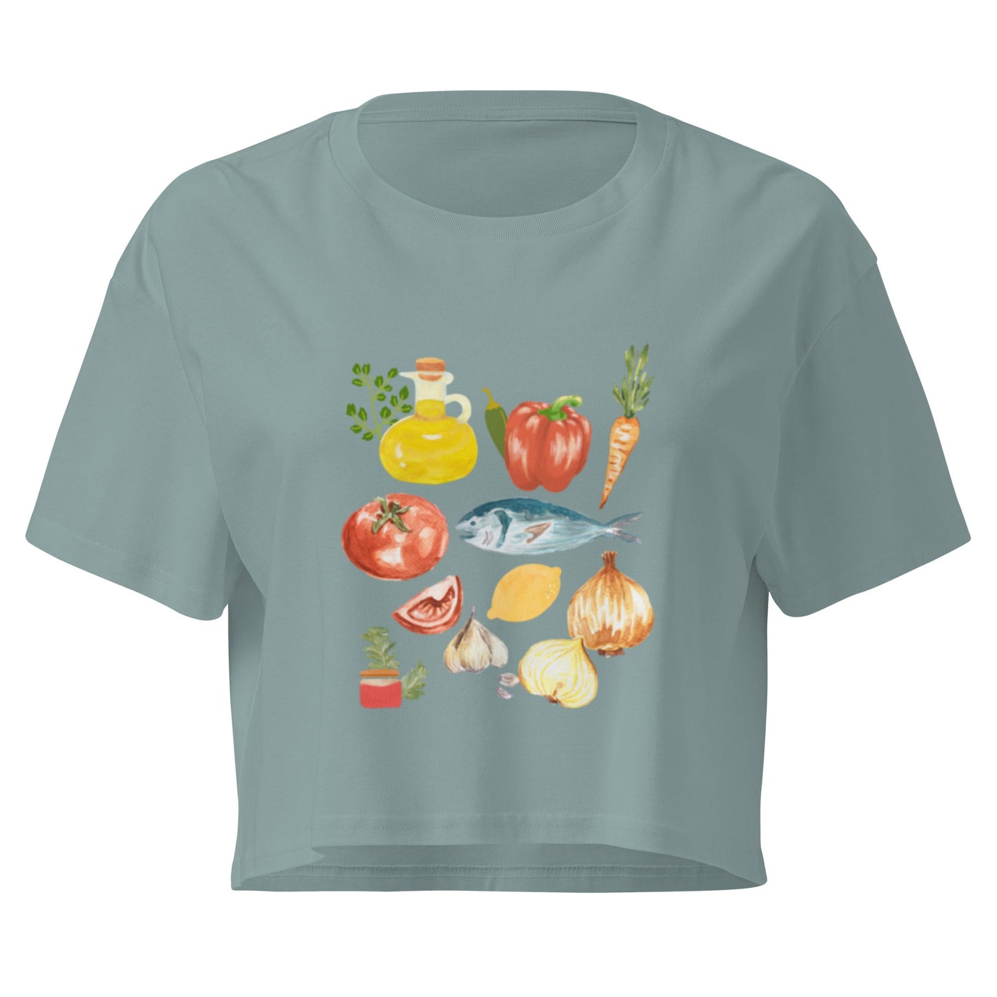 Moroccan Fish Ingredients Crop Top - ninanush