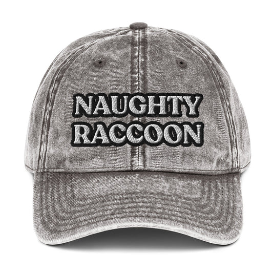 Naughty Raccoon Vintage Dad Hat - ninanush