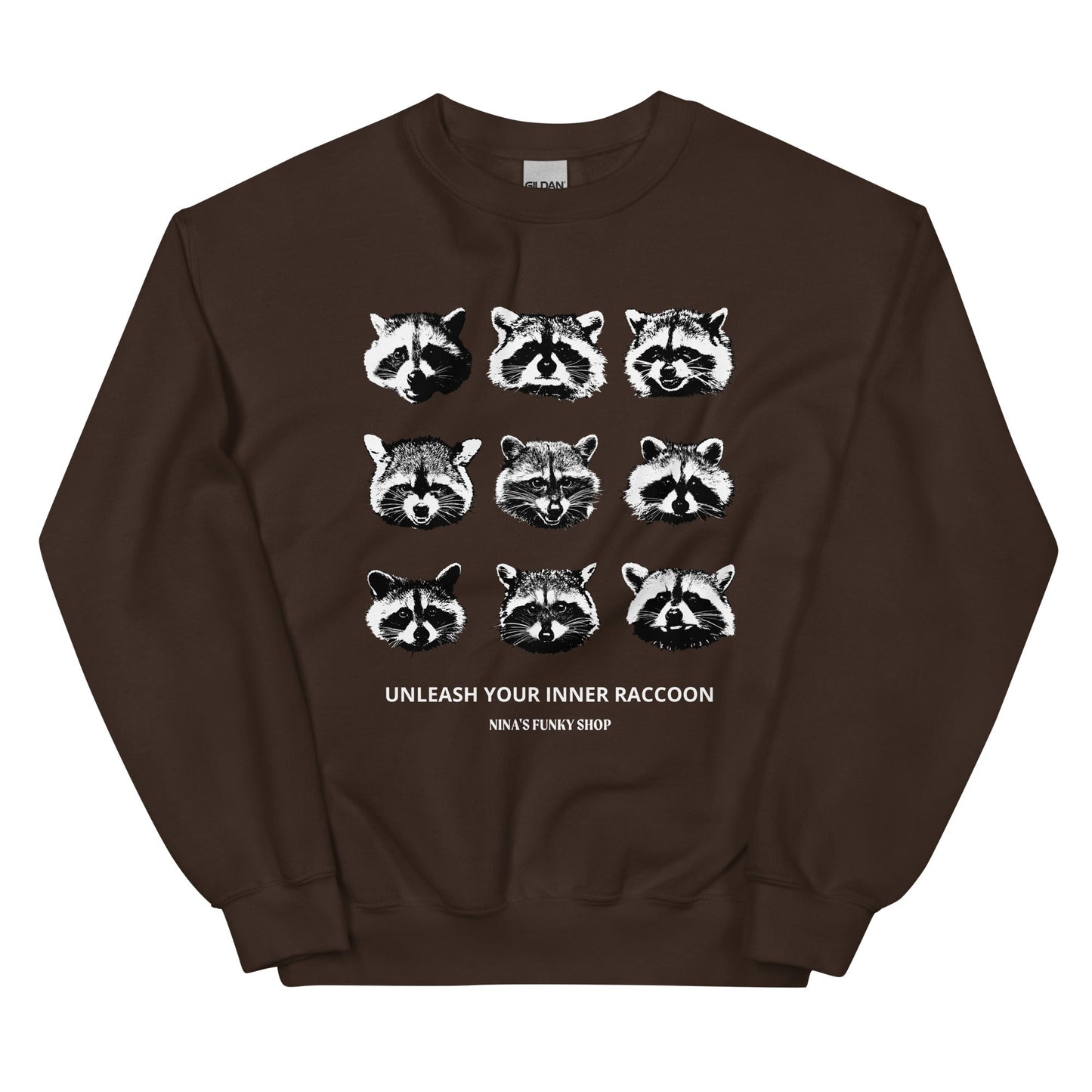 Nine Naughty Raccoon Faces Sweatshirt - ninanush
