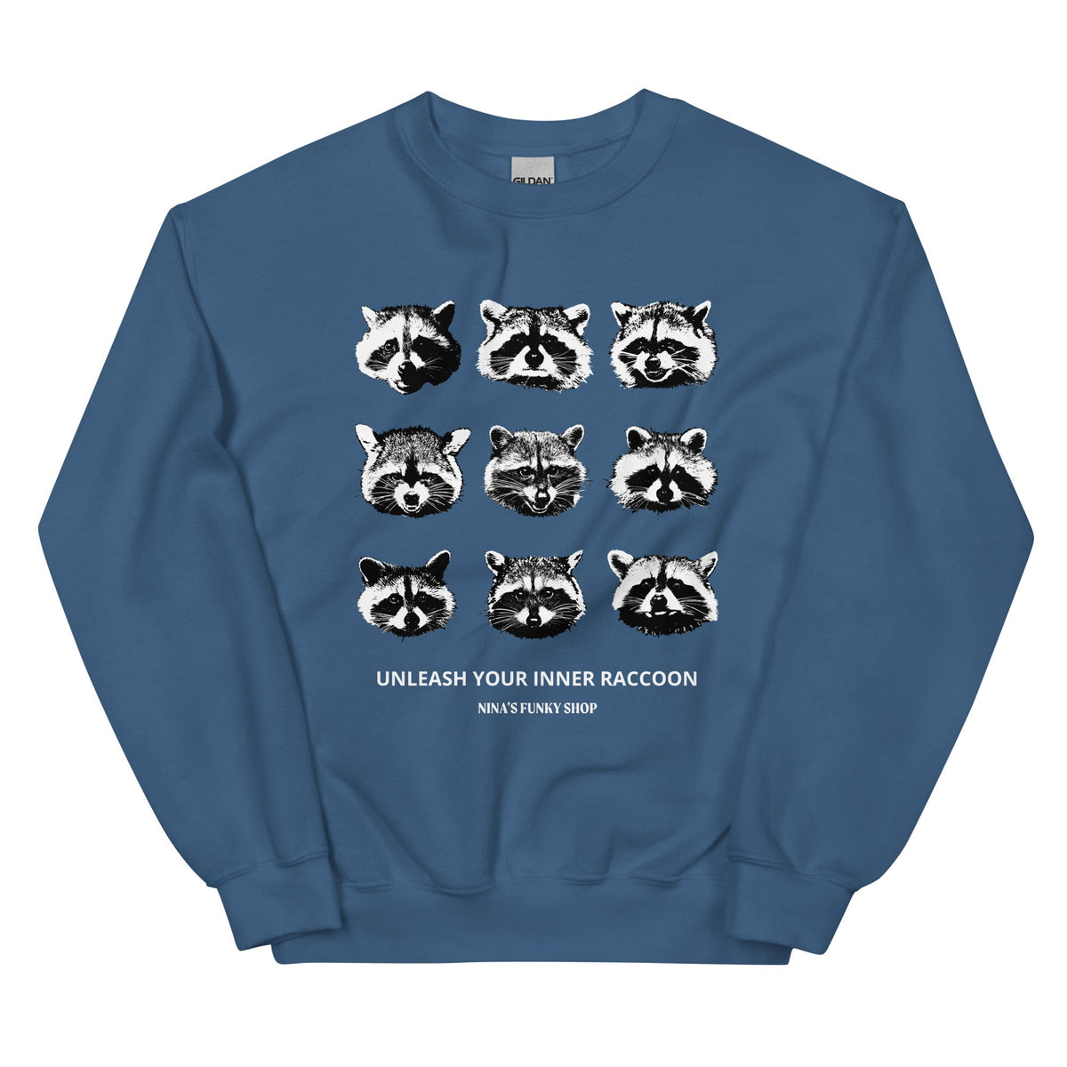 Nine Naughty Raccoon Faces Sweatshirt - ninanush