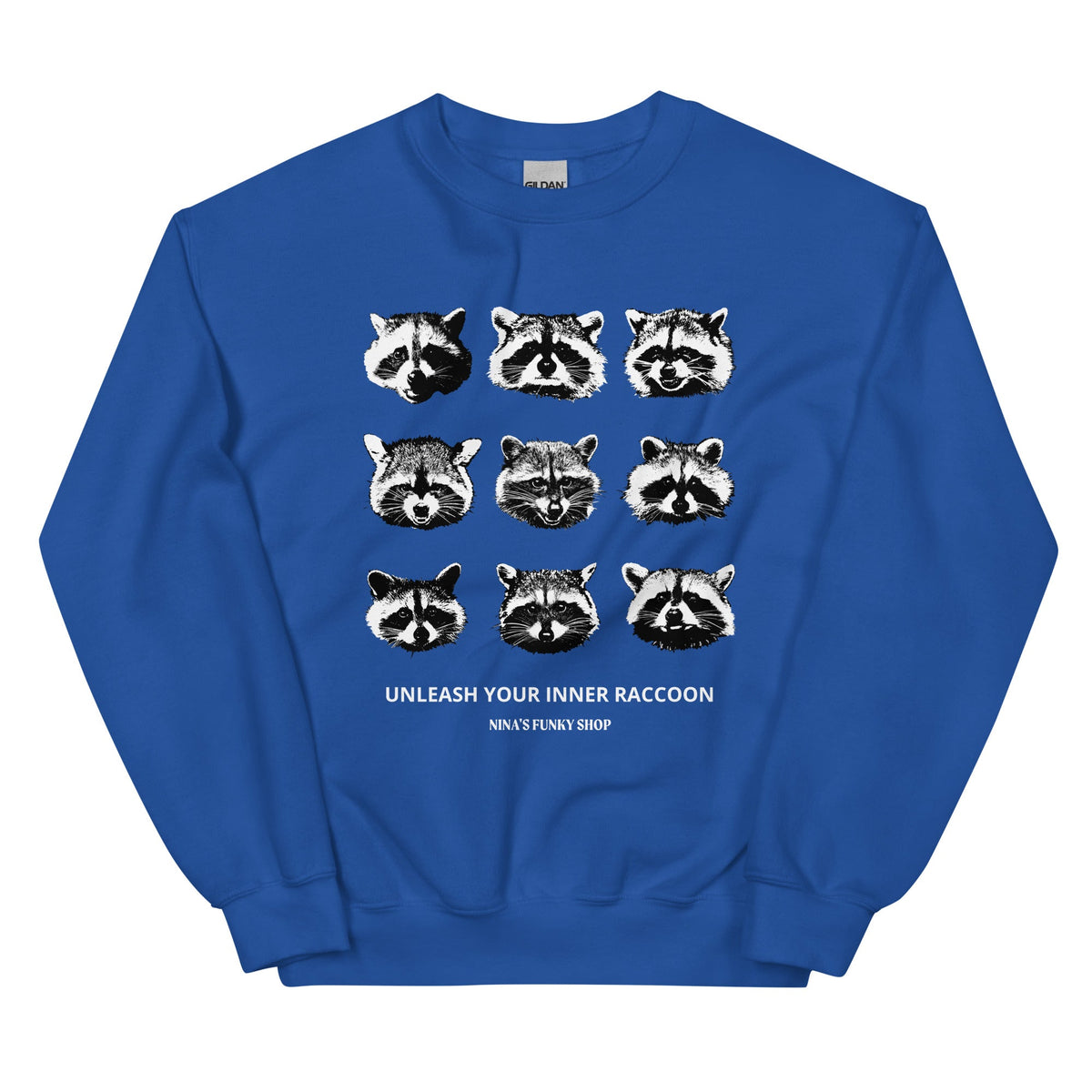 Nine Naughty Raccoon Faces Sweatshirt - ninanush