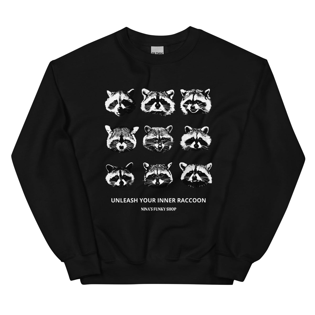 Nine Naughty Raccoon Faces Sweatshirt - ninanush