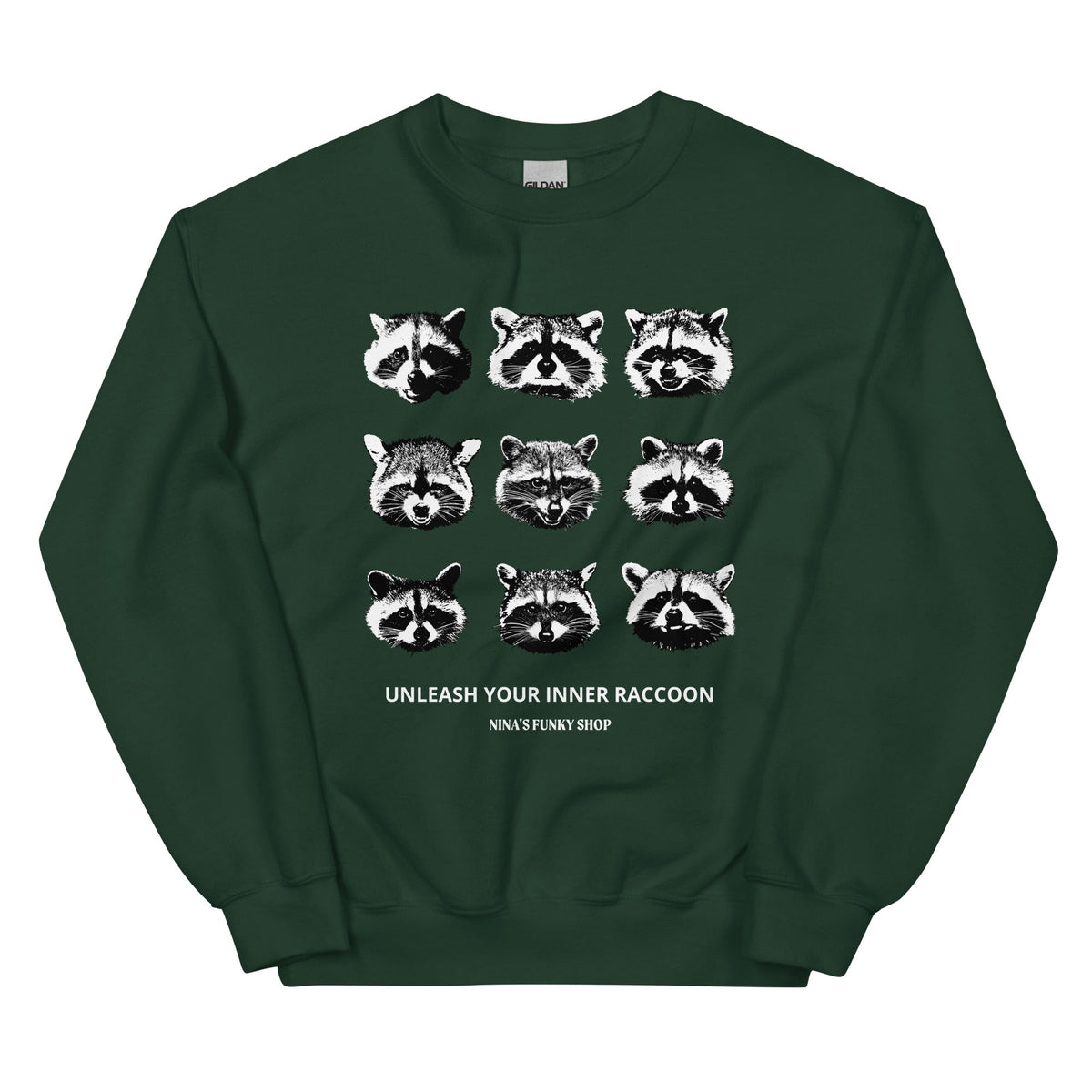Nine Naughty Raccoon Faces Sweatshirt - ninanush
