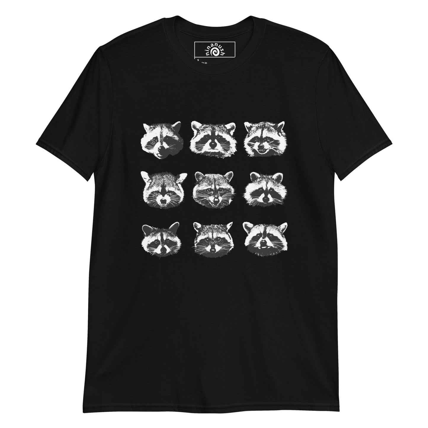 Nine Naughty Raccoon Faces T-Shirt - ninanush