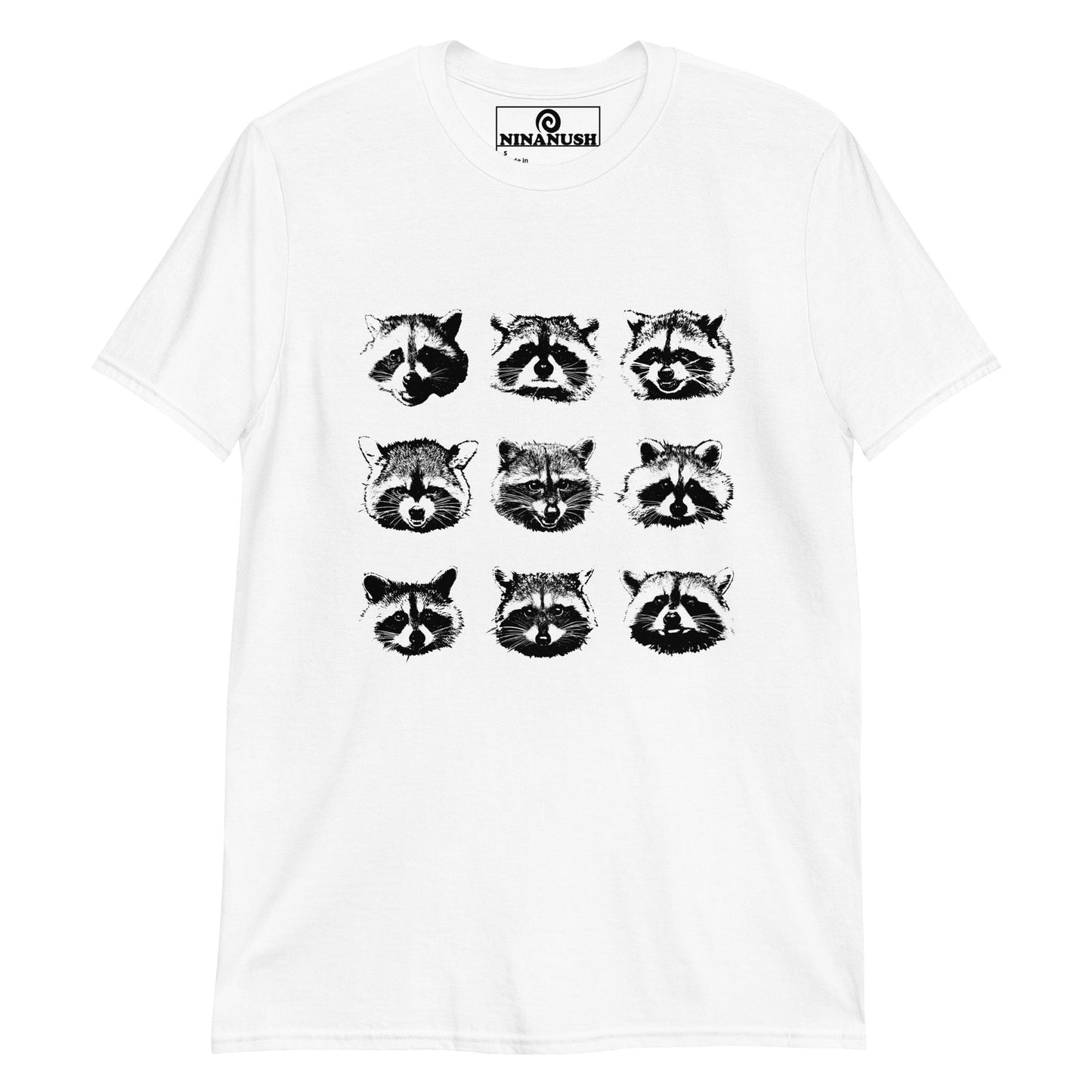 Nine Naughty Raccoon Faces T-Shirt - ninanush