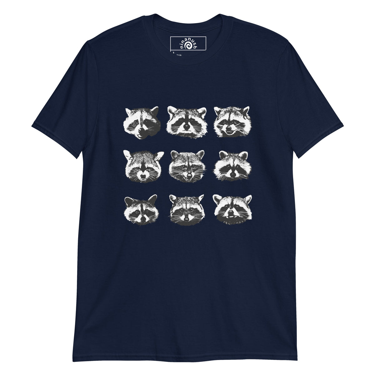 Nine Naughty Raccoon Faces T-Shirt - ninanush