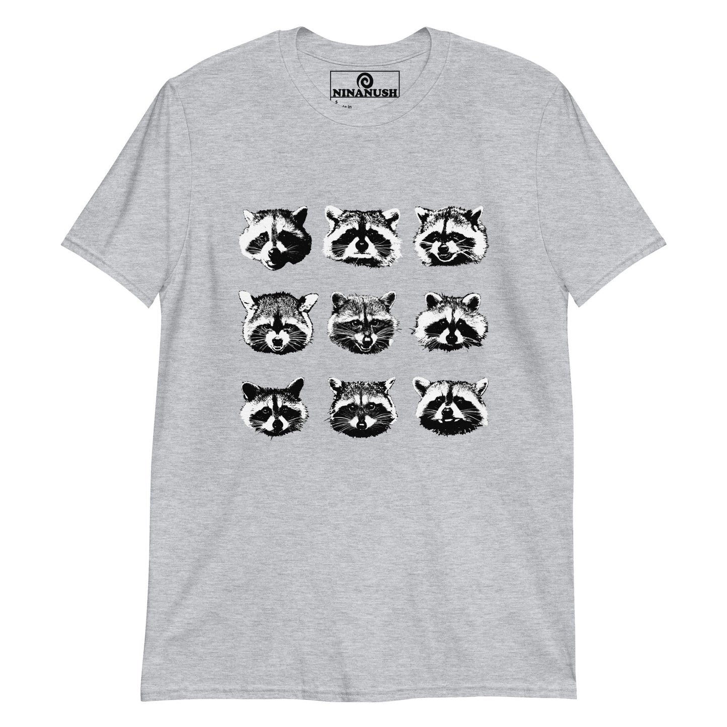 Nine Naughty Raccoon Faces T-Shirt - ninanush