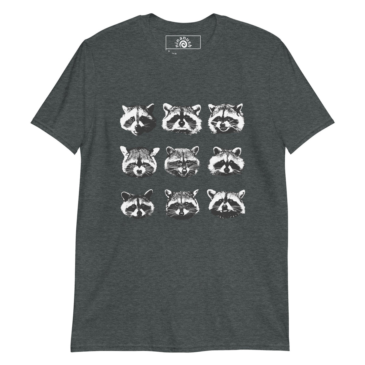 Nine Naughty Raccoon Faces T-Shirt - ninanush