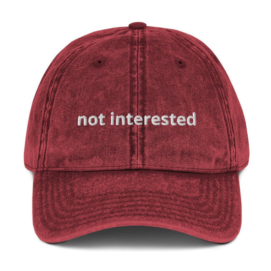 Not Interested Vintage Dad Hat - ninanush
