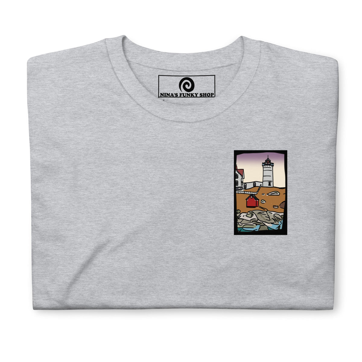 Nubble Lighthouse T-Shirt - Small Front - ninanush