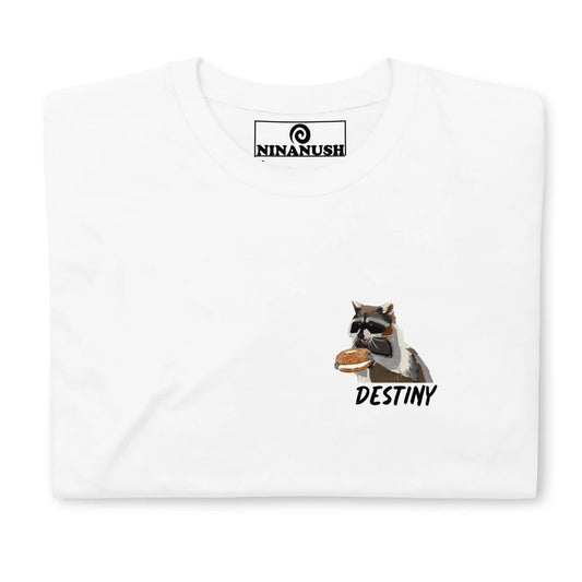Raccoon and Bagel Destiny T-Shirt - Logo Style - ninanush