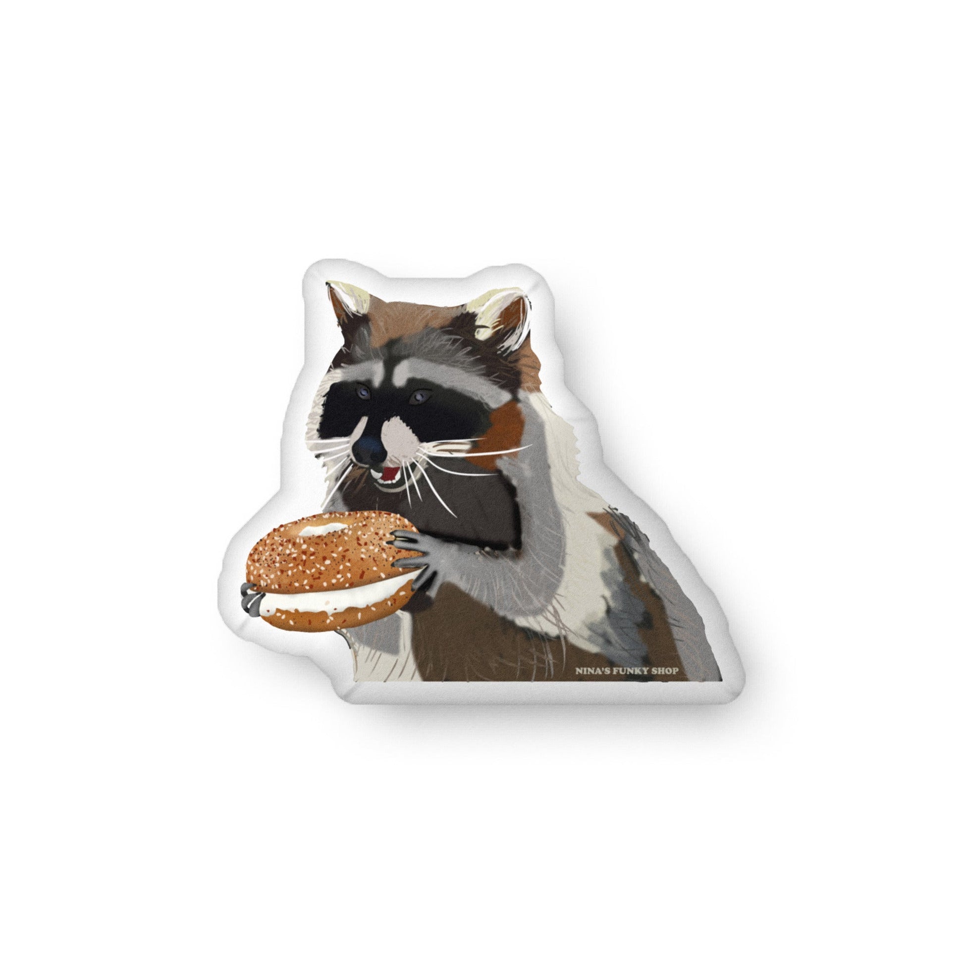 Raccoon Bagel Shaped Pillow - ninanush