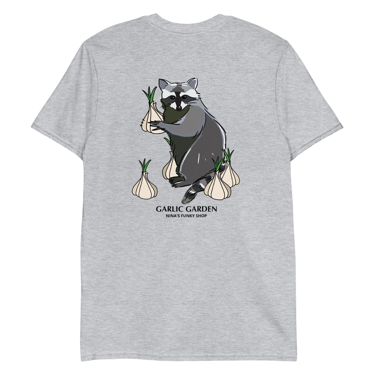 Raccoon Garlic Garden T-Shirt - ninanush