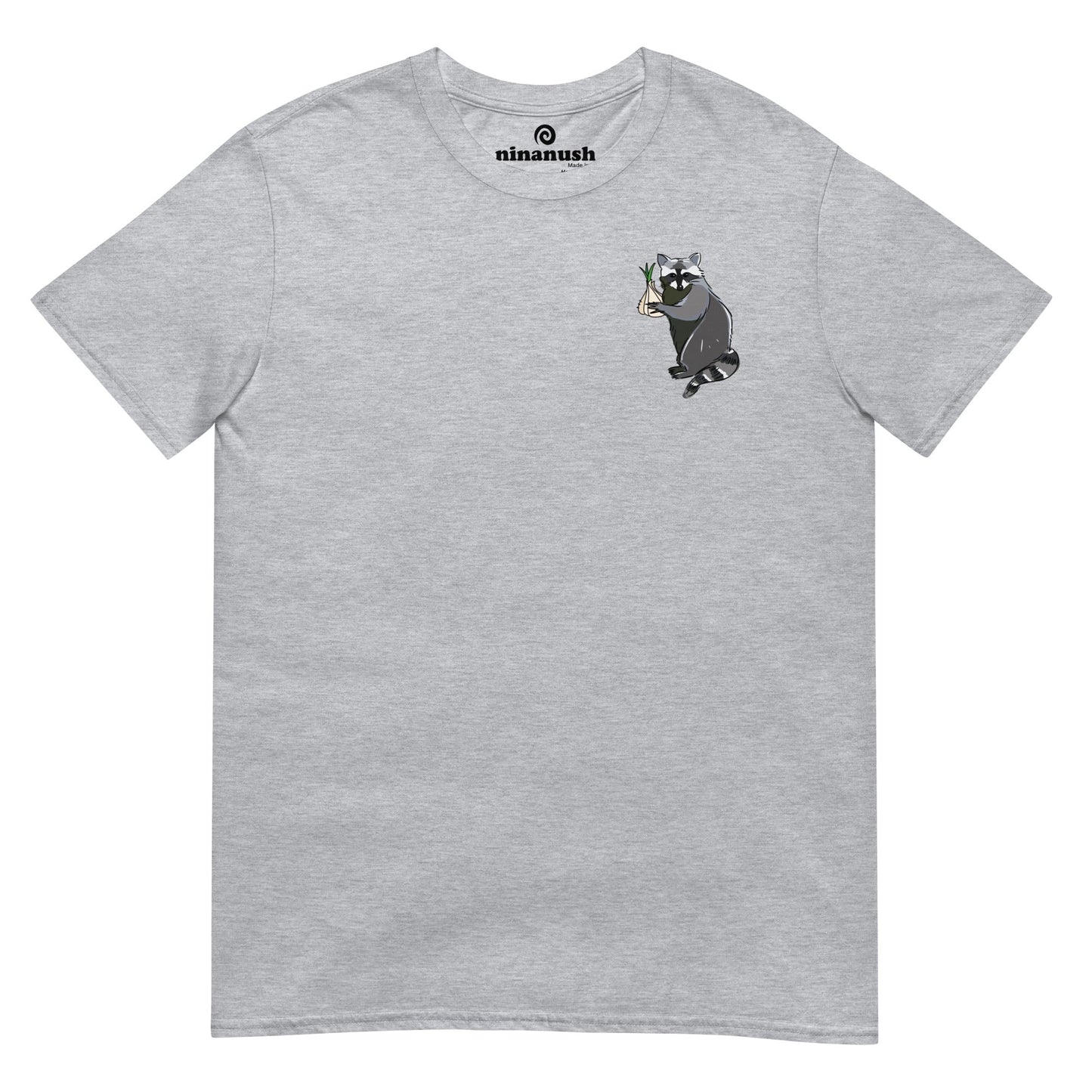 Raccoon Garlic Garden T-Shirt - ninanush