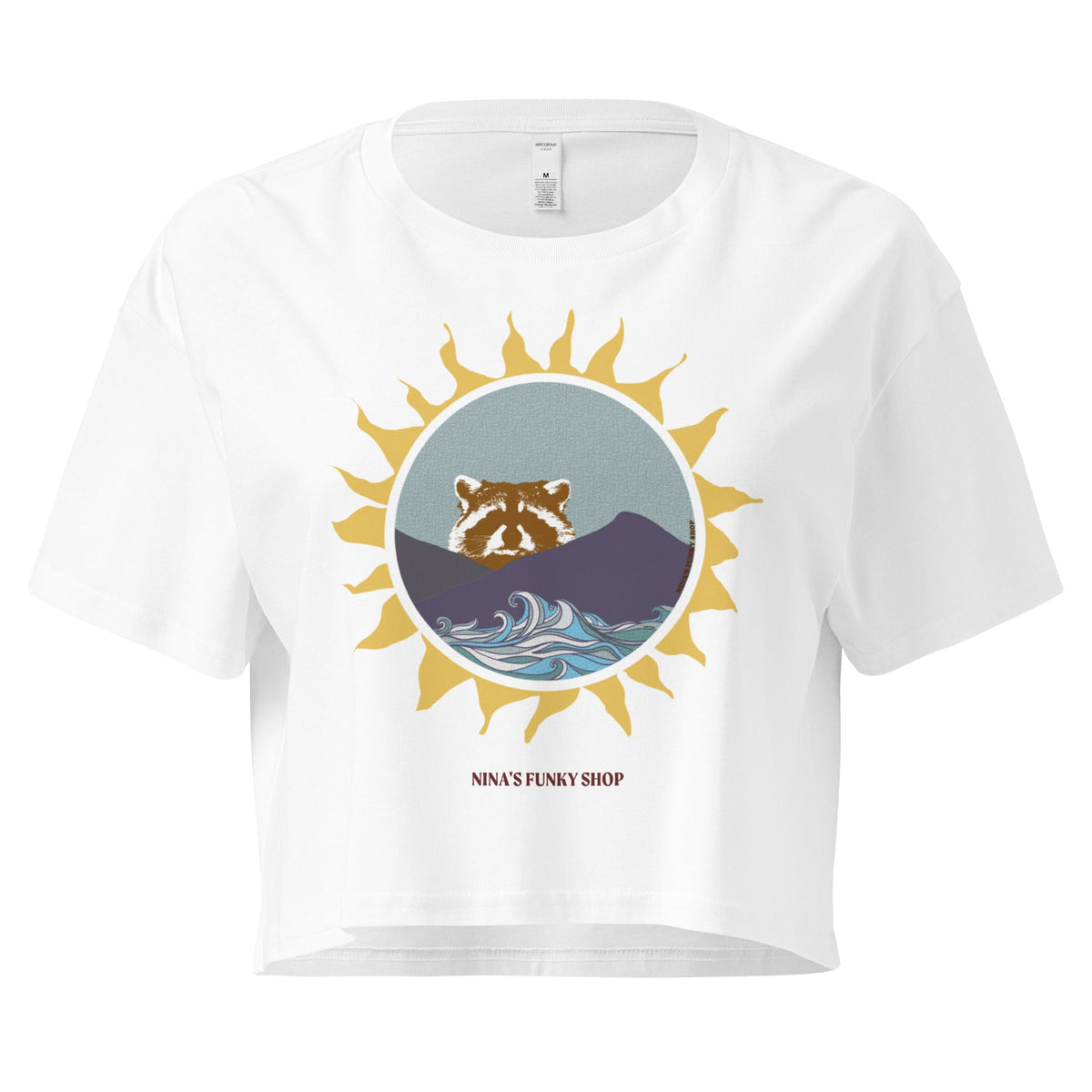 Raccoon Sun Crop Tee - ninanush