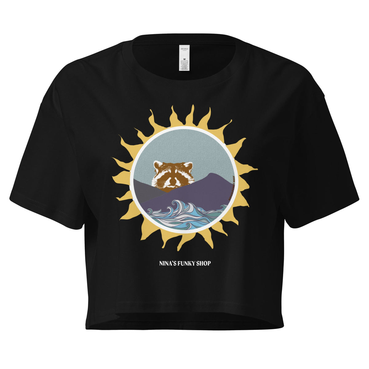 Raccoon Sun Crop Tee - ninanush