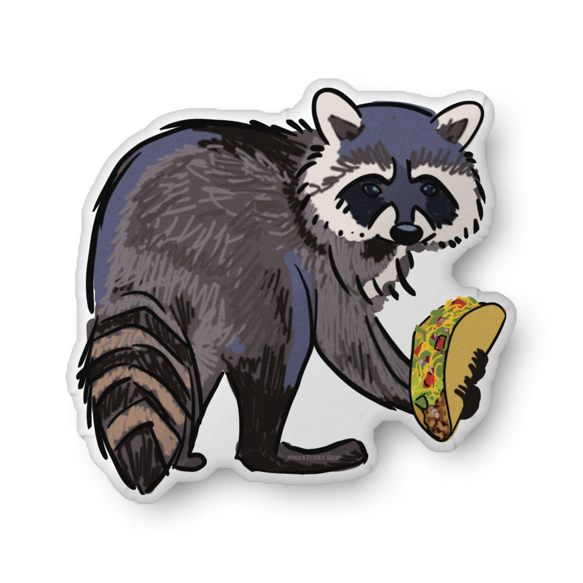 Raccoon Taco Shaped Pillow - ninanush