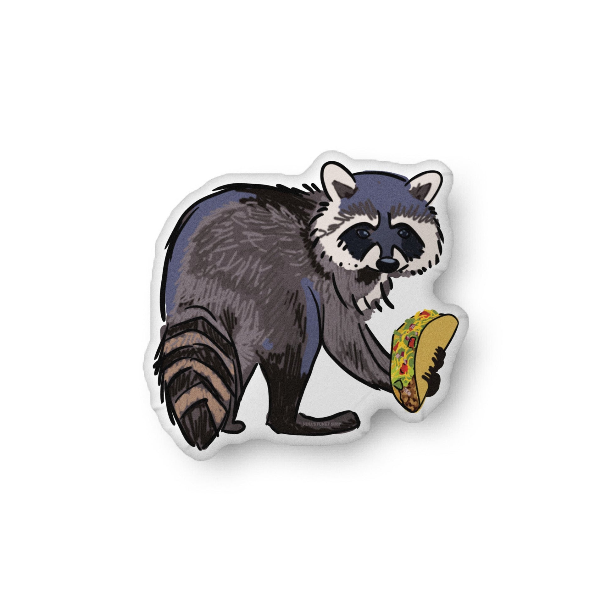Raccoon Taco Shaped Pillow - ninanush