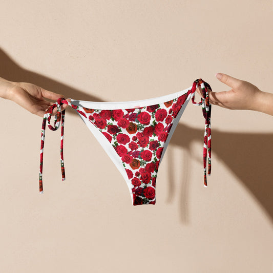Red Roses Recycled Bikini Bottom - ninanush