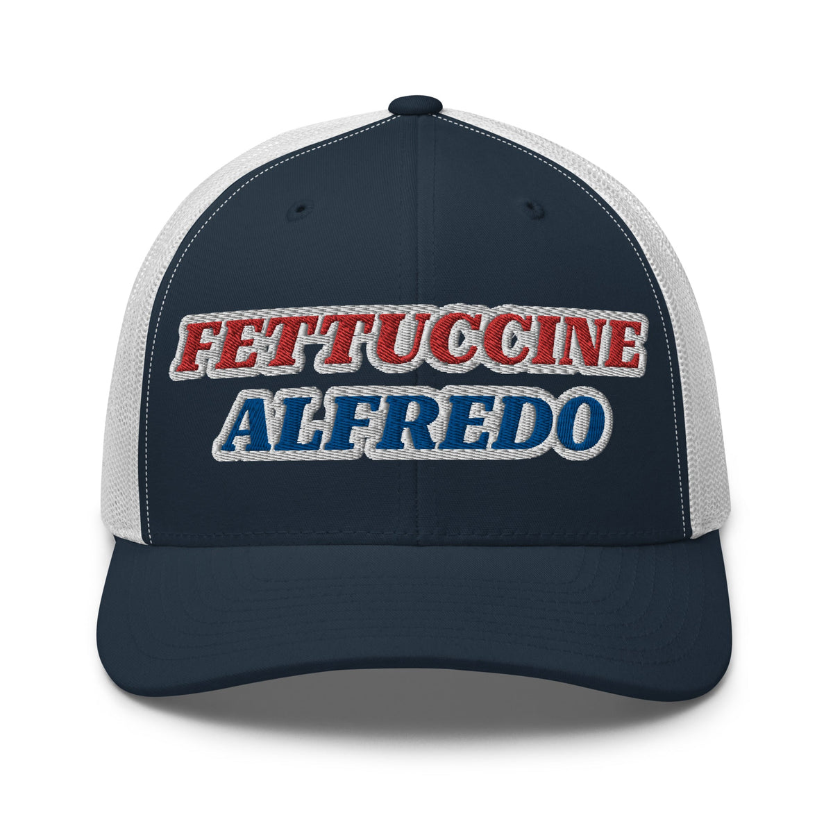 Red, White & Blue Fettuccine Alfredo Trucker Hat - ninanush