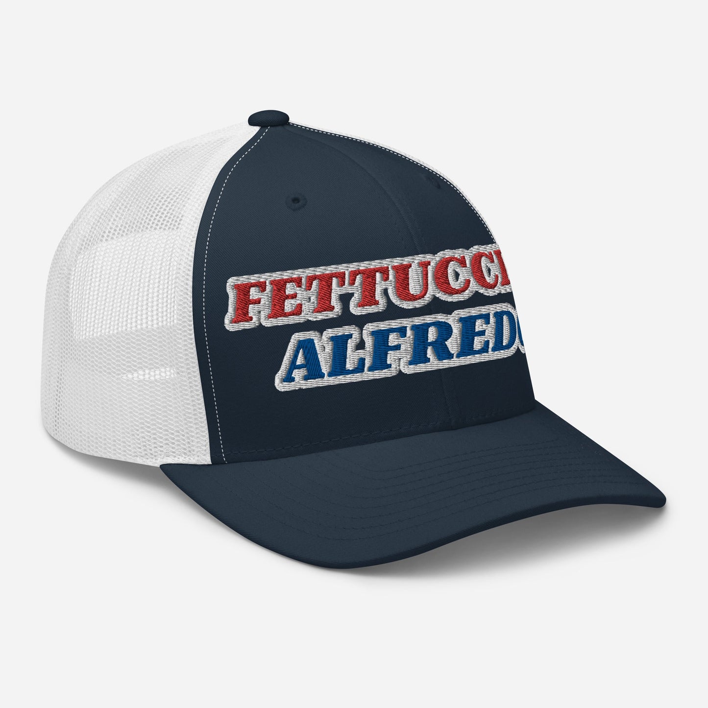 Red, White & Blue Fettuccine Alfredo Trucker Hat - ninanush