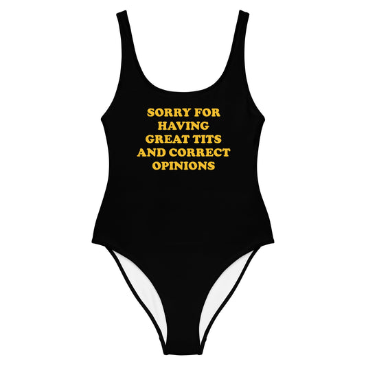 Sorry For Having Great Tits and Correct Opinions One-Piece Swimsuit - ninanush
