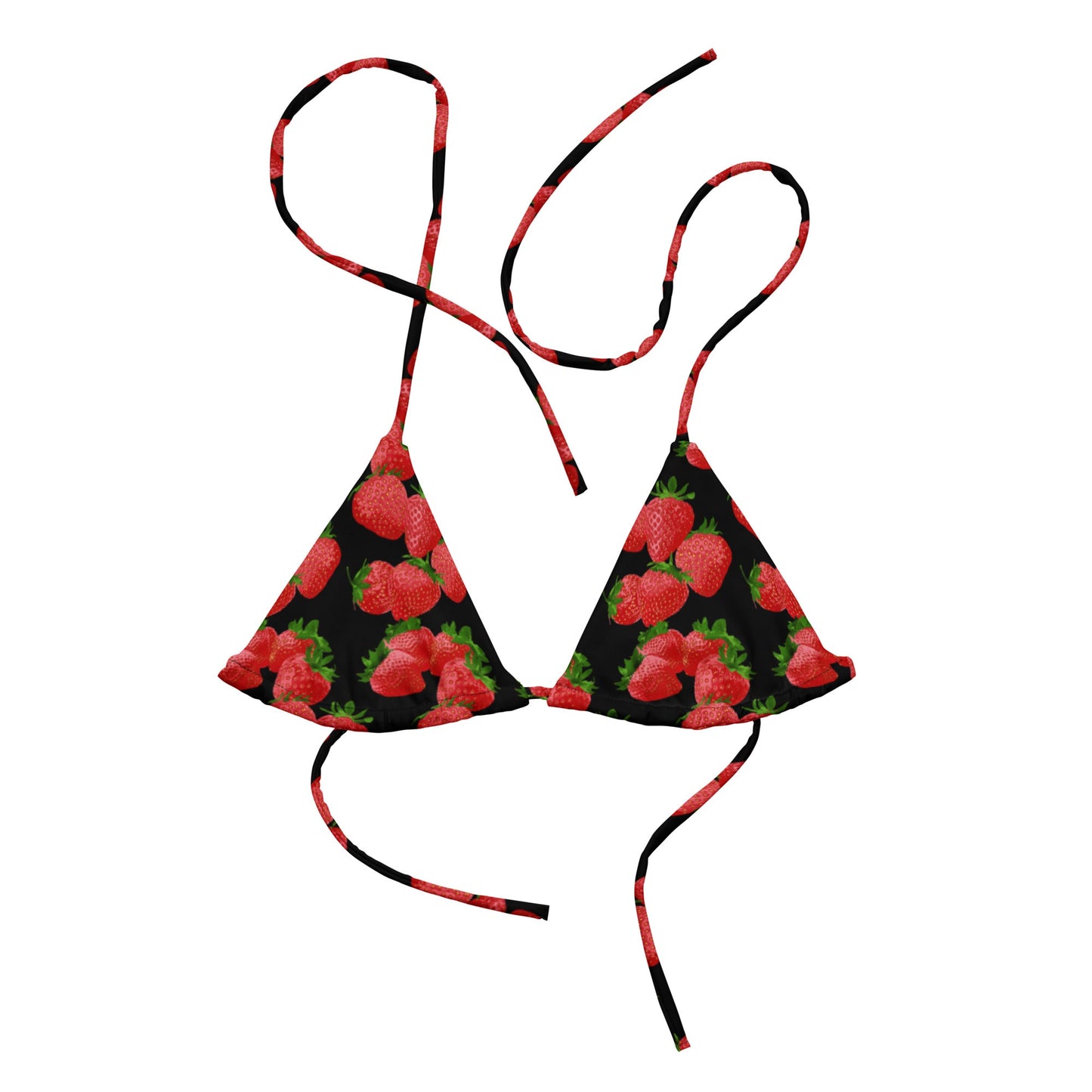 Strawberries Recycled Bikini Top - ninanush