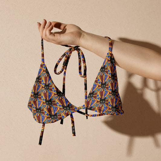 Trippy Cats Recycled Bikini Top - ninanush