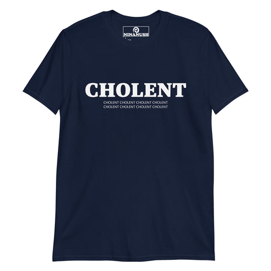 Navy cholent shirt - Calling all cholent lovers! This Cholent t-shirt is bold, unique and designed for Cholent enthusiasts. It's a unique and funny Jewish food shirt that is sure to stand out and make a statement. Eat your favorite Cholent in this everyday funny traditional Jewish food t-shirt or give it as a gift for a fellow Cholent lover. 