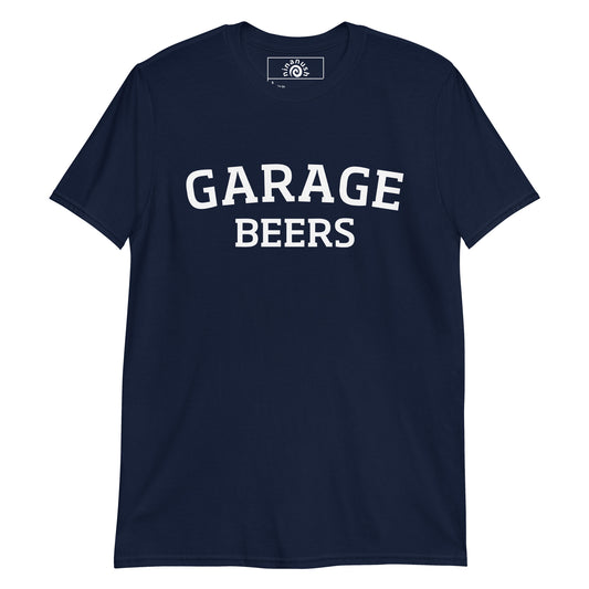 Navy varsity style garage beers t-shirt from Nina's Funky Shop by ninanush - Do you love beer? Looking for a funny gift? Our Garage Beer Crewneck T-shirt is soft, comfortable and just what you need. It's a unisex beer lover university style shirt that comes in a variety of colors with "Garage Beers", expertly printed on the front. A funny beer t-shirt for everyday dad style and foodie streetwear.