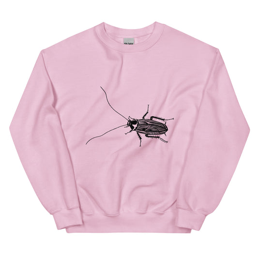 Pink cockroach sweatshirt from Nina's Funky Shop by ninanush - This cockroach sweatshirt is soft and comfortable with a bold cockroach sketch on the front. Add a little personality to your style in this weird sweatshirt or give it as a funny gift for a bug enthusiast Celebrate your individuality with our original, hand-drawn graphics, designed by Nina. Stay funky and stand out.