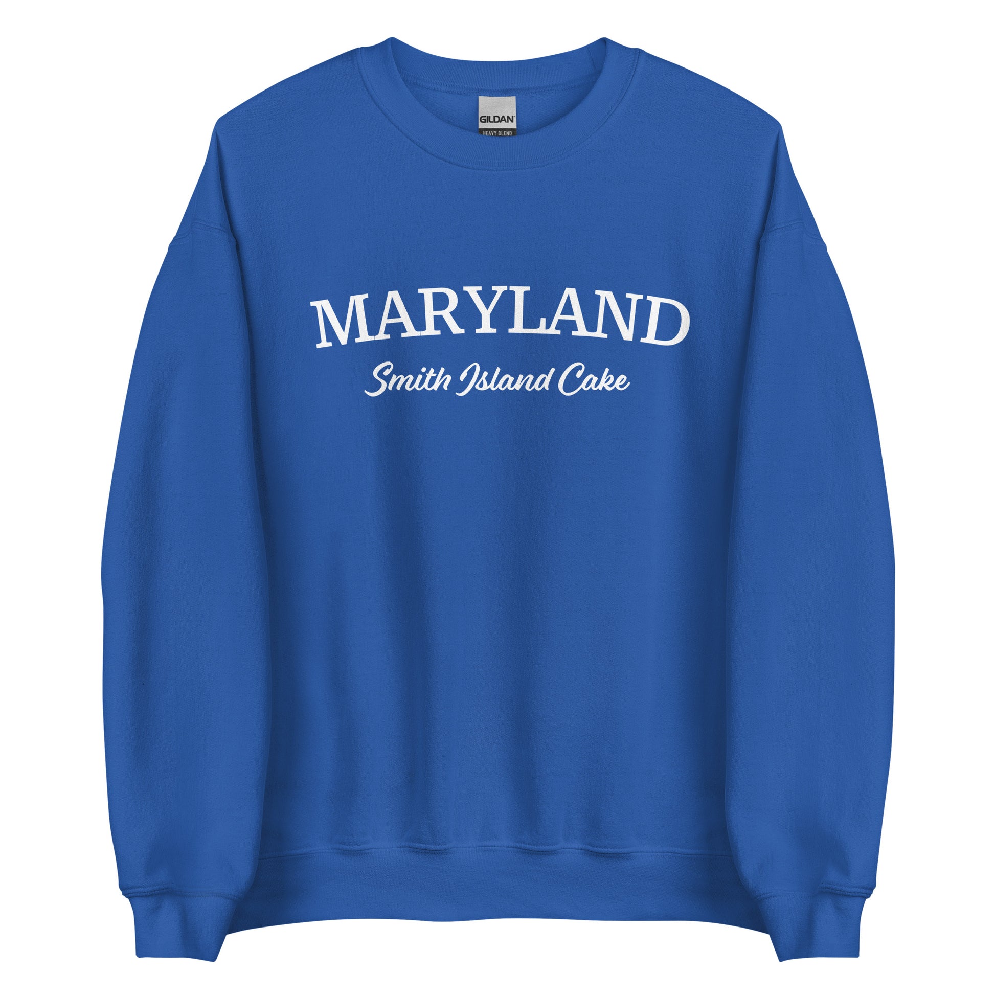 Royal Blue Maryland Smith Island Cake Sweatshirt from Nina's Funky Shop by ninanush - Love smith island cake? Looking for a fun Maryland gift? Introducing our Maryland Smith Island Cake Sweatshirt! It's a funny foodie Maryland sweatshirt for Smith Island Cake lovers like you. This unisex, crew neck sweatshirt comes in a variety of colors with the words "Maryland Smith Island Cake" on the front.