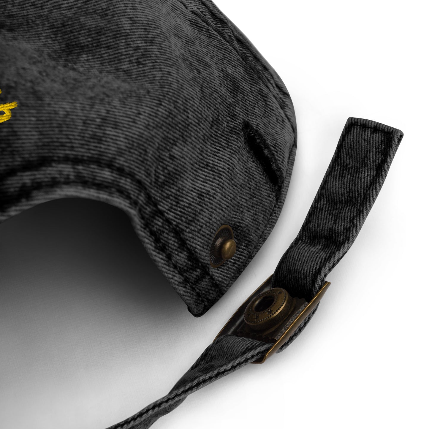 Back of black dad hat from Nina's Funky Shop by ninanush - This unique DILF dad hat is the perfect hat for foodies and fettuccine Alfredo enthusiasts. It comes in a variety of colors with "DILF Dang I Love Fettuccine Alfredo" embroidered on the front. Stand out, eat pasta and add a little personality to your style in this funny dad hat for fettuccine Alfredo lovers and DILFs.
