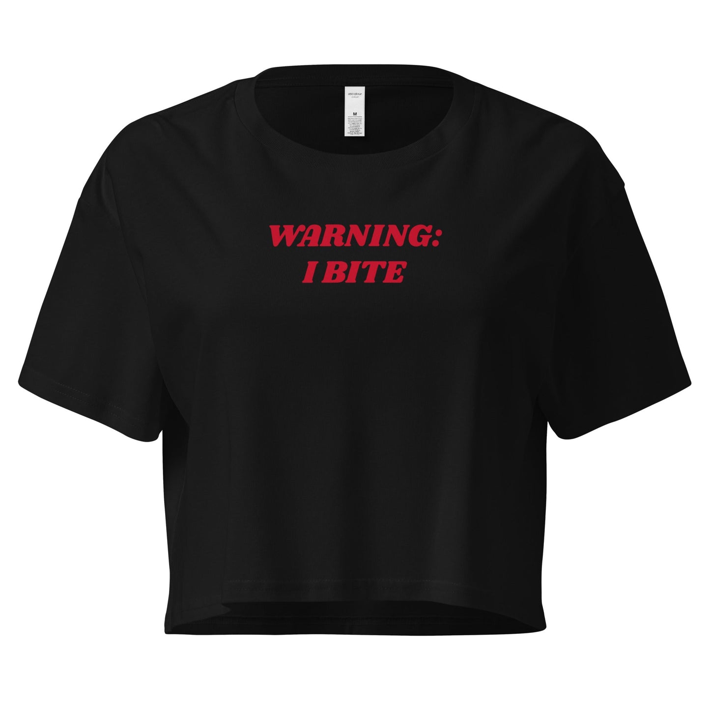 Warning: I Bite Crop Tee - ninanush
