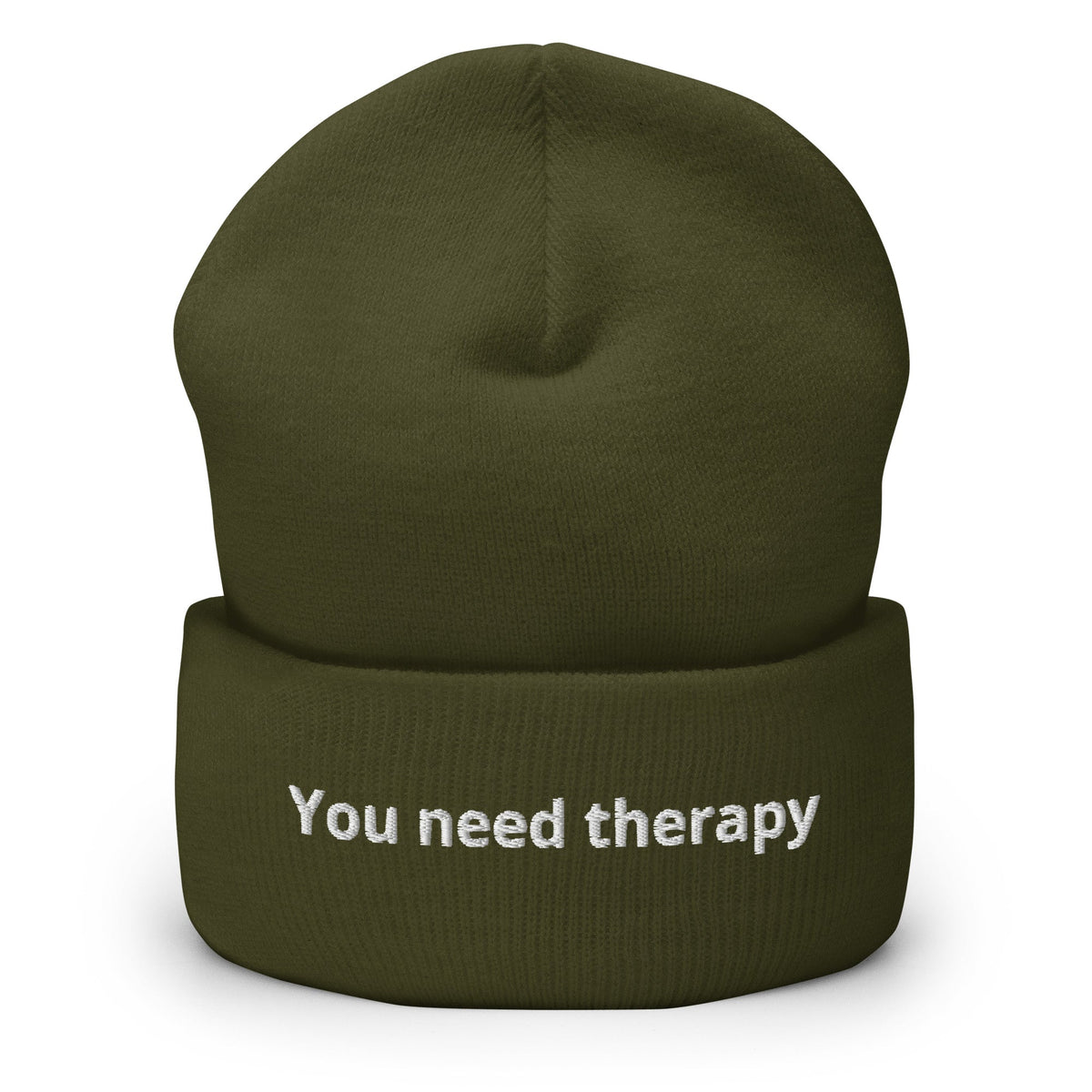 You Need Therapy Cuffed Beanie - ninanush