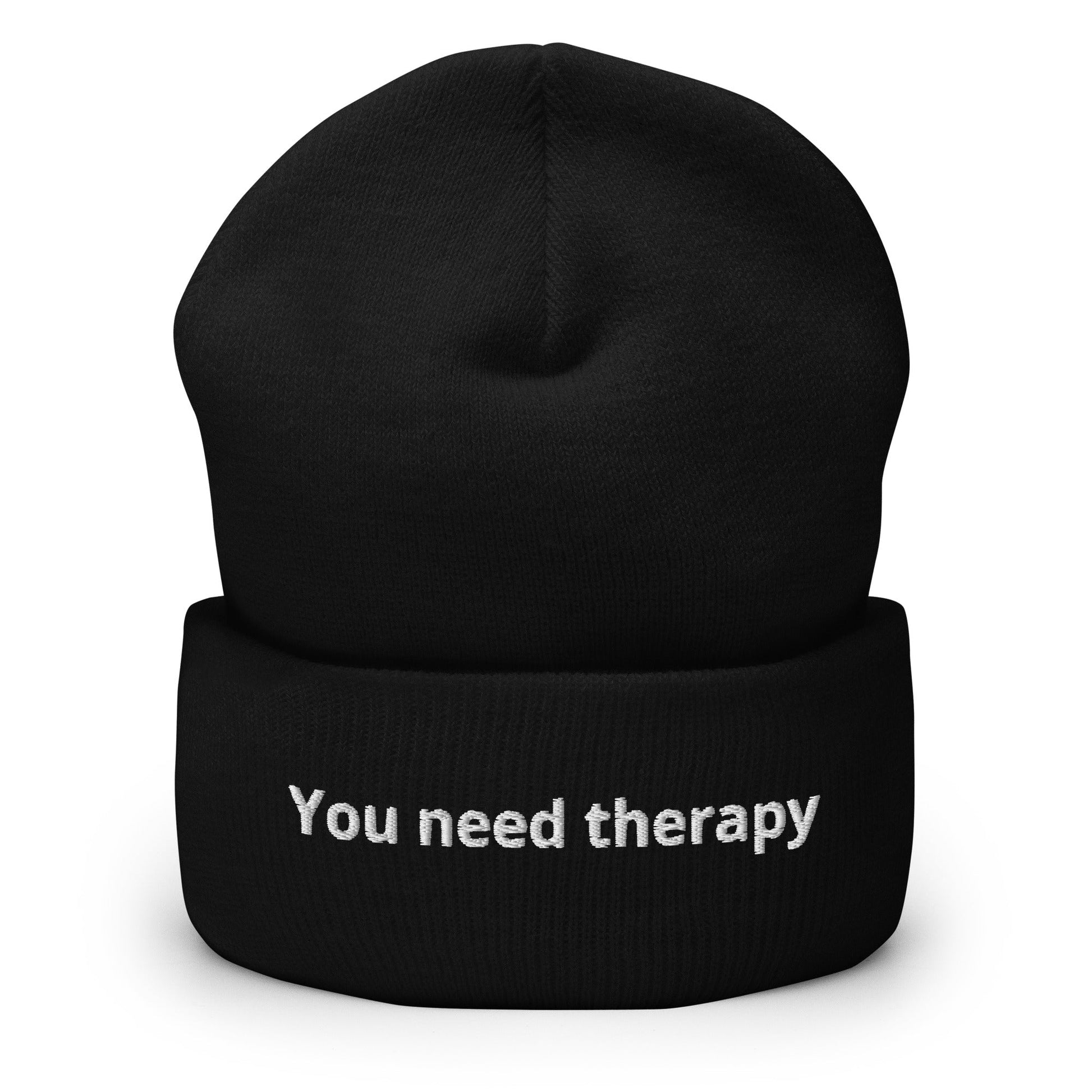 You Need Therapy Cuffed Beanie - ninanush