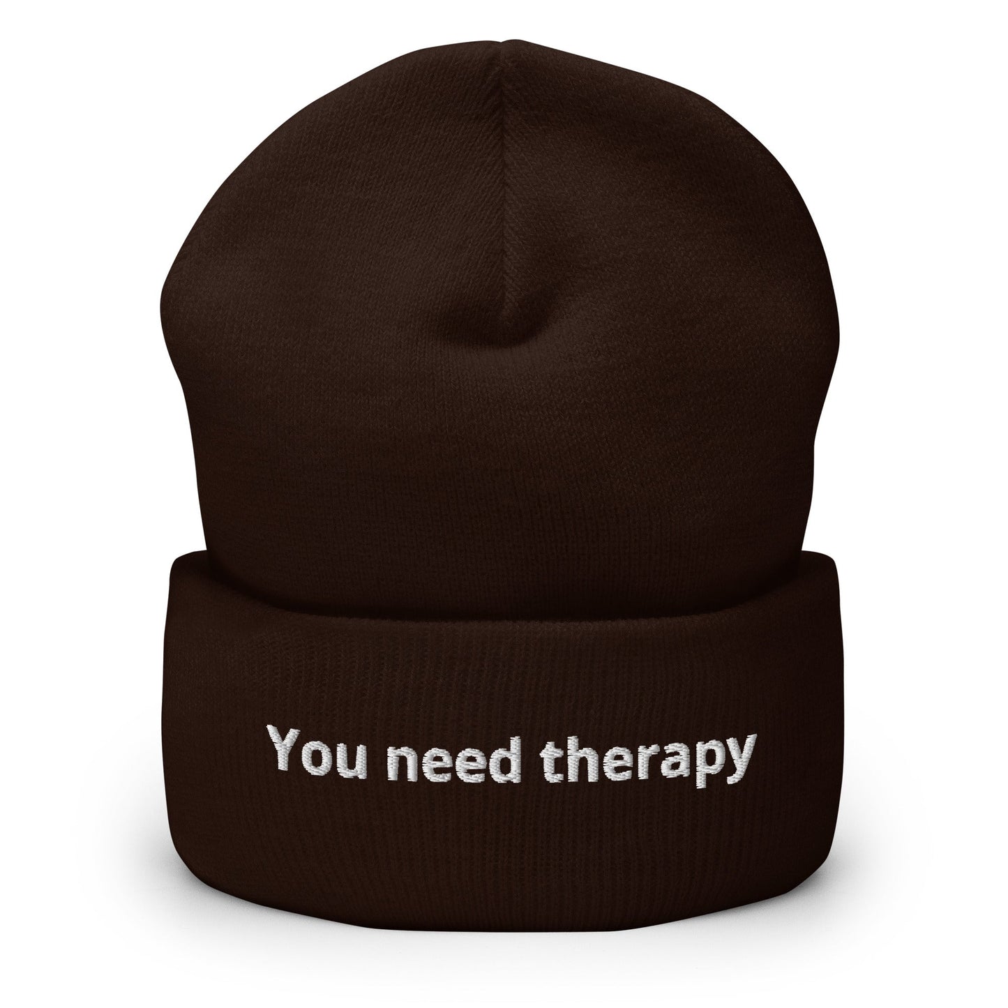 You Need Therapy Cuffed Beanie - ninanush