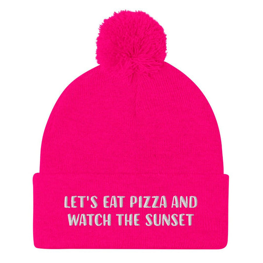 Let's Eat Pizza and Watch the Sunset Beanie - ninanush
